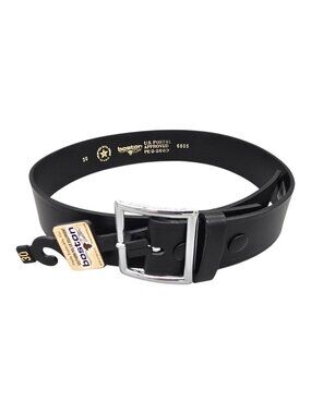 Boston Leather 1.75" Full Grain Leather Garrison Belt Size 30 Black Made In USA